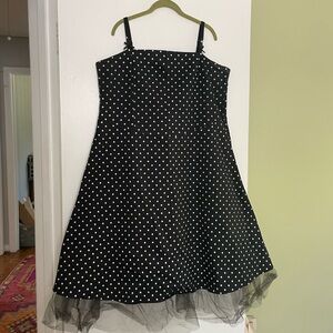 Vintage Black and White Polka Dot Torrid Dress Size 22